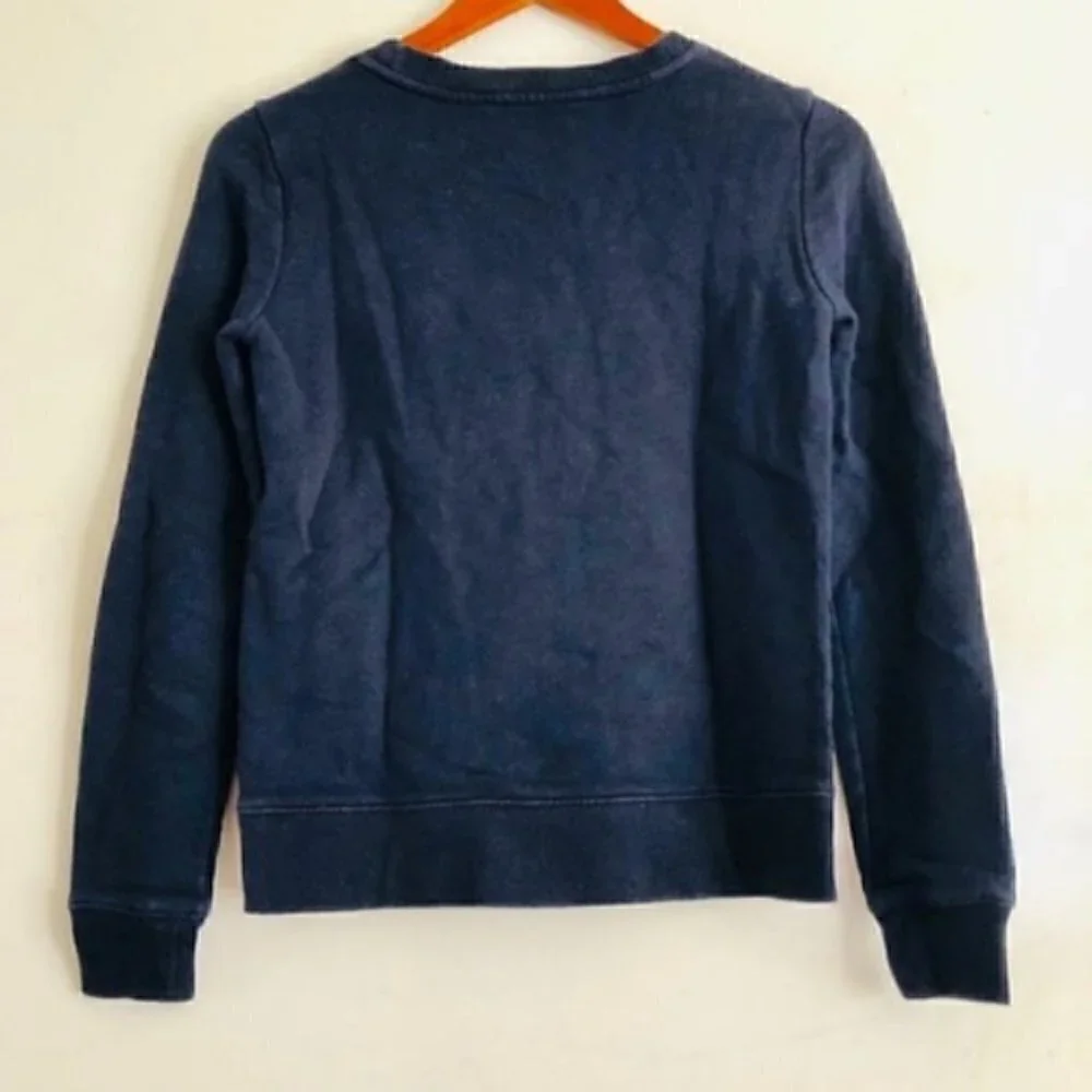 J. Crew Sweater XXS Crew Lace Overlay Blue Black